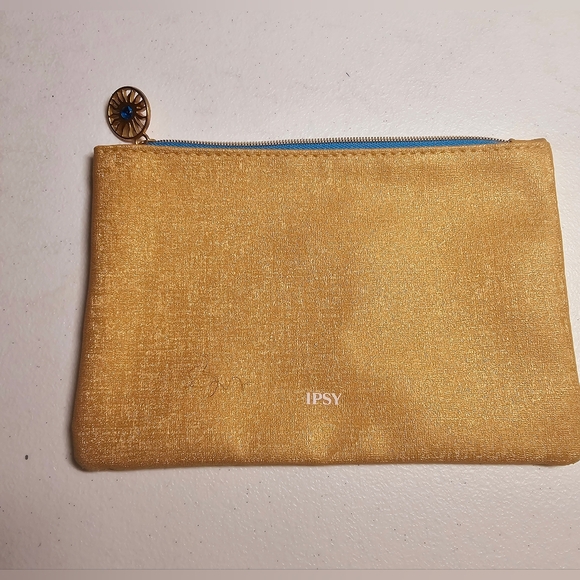 Gold makeup pouch case purse stay golden Ipsy positive Affirmations luxury - Picture 1 of 7